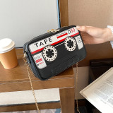 White Fashion Casual Letter Print Messenger Bag
