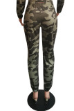 Camouflage Mid Print Loose Pants Bottoms
