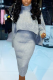 Grey Street Solid Patchwork Turtleneck Long Sleeve Two Pieces