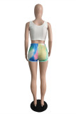 Multicolor Sexy Casual Print Tie-dye U Neck Sleeveless Two Pieces