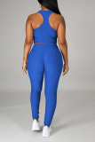 Red Sportswear Solid Patchwork O Neck Sleeveless Two Pieces