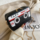 White Fashion Casual Letter Print Messenger Bag