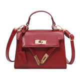 Red Fashion Casual Solid Messenger Bag