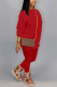 Red OL Solid pencil Long Sleeve Two Pieces