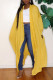 Yellow Fashion Casual Solid Cardigan Outerwear