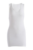 White Street Solid Spaghetti Strap Pencil Skirt Dresses