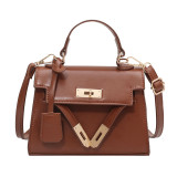 Brown Fashion Casual Solid Messenger Bag