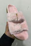 Pink Casual Hollowed Out Opend Keep Warm Shoes