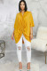 Yellow Milk. Sexy Bell sleeve Short Sleeves V Neck Asymmetrical skirt asymmetrical Solid Patchwork Old Clu