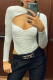 White Sexy Casual Solid Patchwork O Neck Mid Waist Tops