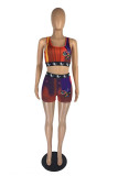 Red Fashion Casual Print Basic U Neck Sleeveless Two Pieces