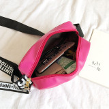 Rose Red Fashion Casual Letter Print Crossbody Bag
