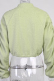 Grey Casual Solid Patchwork O Neck Mid Waist Tops