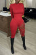 Red Sexy Solid Ripped Skinny Jumpsuits