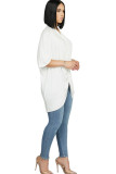White Milk. Sexy Bell sleeve Short Sleeves V Neck Asymmetrical skirt asymmetrical Solid Patchwork Old Clu