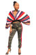 Multi-color Polyester V Neck Long Sleeve Striped Print crop top Patchwork Long Sleeve Tops