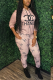 Pink Casual Print Letter Hooded Collar Nine Points Sleeve Two Pieces