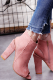 Pink Sexy Street Hollowed Out Patchwork Opend Out Door Shoes