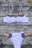 Grey Sexy Color Block Patchwork Swimwears