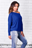 Black One Shoulder Collar Long Sleeve Striped Tees & T-shirts