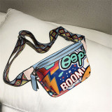 Red Fashion Casual Graffiti Print Chest Bag