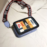 Red Fashion Casual Patchwork Letter Print Red Crossbody Bag