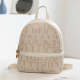 Light Gray Fashion Casual Letter Print Backpack