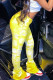 Yellow Work Daily Print Regular Mid Waist Speaker Bottoms