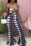 Multicolor Fashion Sexy Print Backless Strap Design Spaghetti Strap Regular Jumpsuits