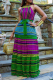 Multicolor Bohemian Print Patchwork Halter Lantern Dress Dresses