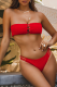 Red Sexy Solid Patchwork Swimwears