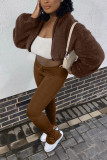 Brown Fashion Casual Solid Cardigan Outerwear