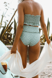 Blue Sexy Print Split Joint Swimwears