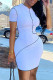 White Fashion Casual Solid Patchwork O Neck Short Sleeve Dress