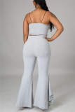 Red Sexy Casual Solid Backless Spaghetti Strap Sleeveless Two Pieces