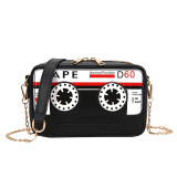 White Fashion Casual Letter Print Messenger Bag