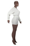 Red Work Daily Solid O Neck Long Sleeve Two Pieces