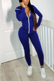 Khaki Casual Solid Split Joint Hooded Collar Skinny Jumpsuits
