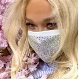 Black Fashion Hot Drilling Decorative White Face Mask