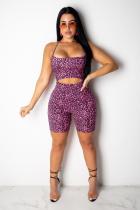 purple Casual Fashion Patchwork Asymmetrical Polyester Sleeveless Slip Rompers