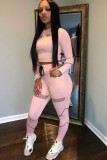 Black OL Two Piece Suits Patchwork Mesh Solid pencil Long Sleeve