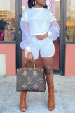 Pink Fashion Casual Solid Patchwork O Neck Long Sleeve Two Pieces