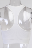 White Sexy Solid Split Joint O Neck Tops