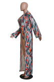 Multicolor Sexy Print Patchwork Swimwears（Without Chains）