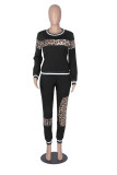 Colorful Blue Sexy Solid Patchwork O Neck Long Sleeve Two Pieces