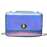 Blue Purple Fashion Casual Chain Strap Crossbody Bag