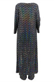 Colour Fashion Sexy Print Basic Long Sleeve Three-piece Set