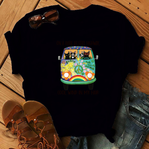 Black Casual Print Patchwork O Neck Tops