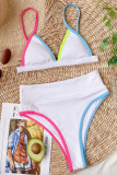 Multicolor Fashion Sexy Patchwork Backless Swimwears