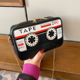White Fashion Casual Letter Print Messenger Bag